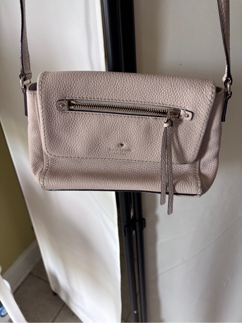 kate spade Pebbled Leather Crossbody in Blush